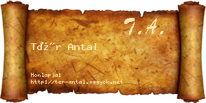 Tér Antal névjegykártya